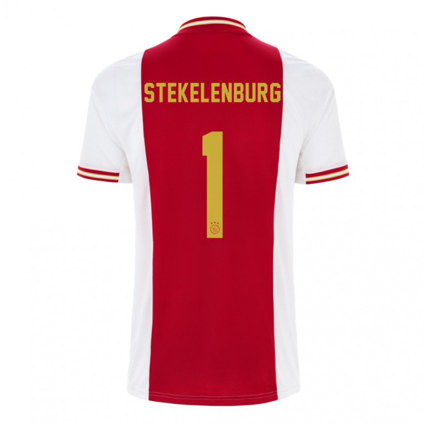 Enfant Maillot Maarten Stekelenburg #1 Rouge Foncé Blanc Tenues Domicile 2022/23 T-shirt Belgique