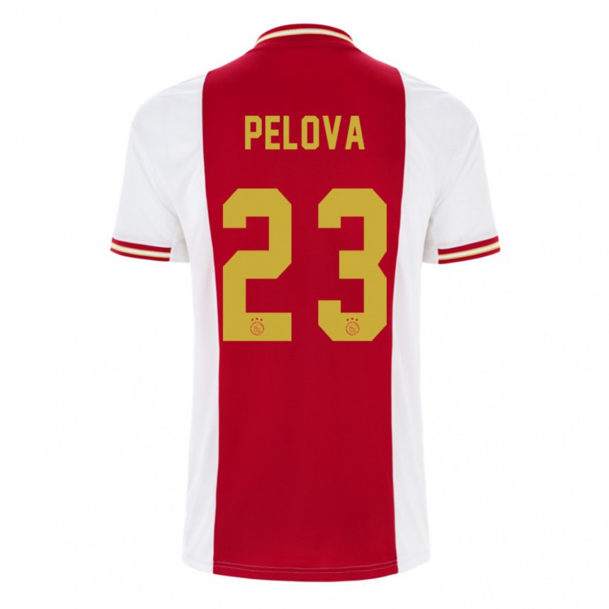Kinder Victoria Pelova #23 Dunkelrot Weiß Heimtrikot Trikot 2022/23 T-shirt Belgien