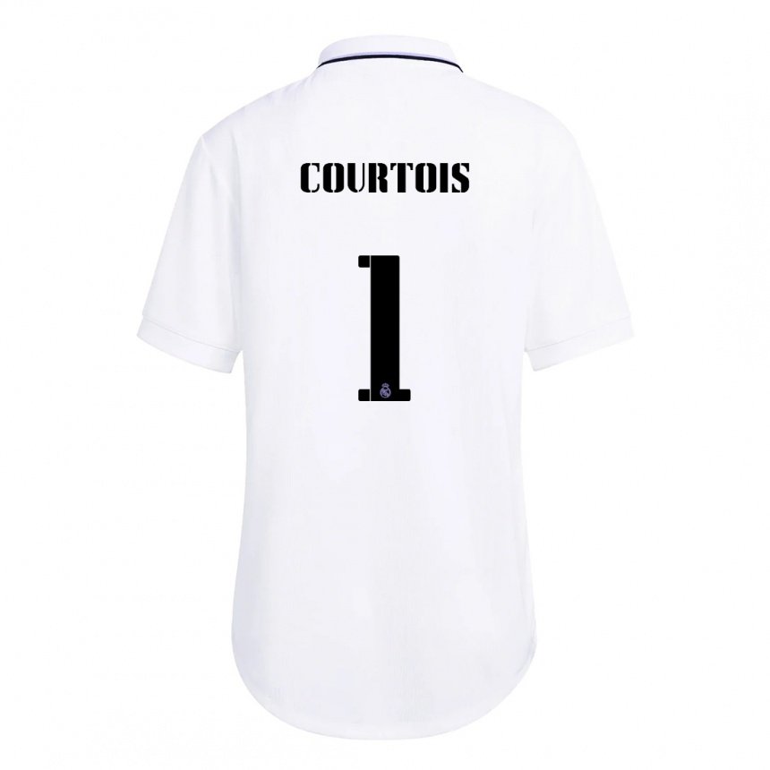 Kinder Thibaut Courtois #1 Weiß Lila Heimtrikot Trikot 2022/23 T-shirt Belgien