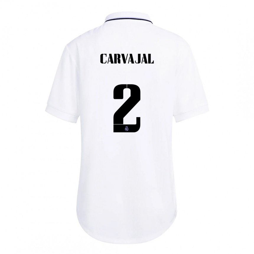 Enfant Maillot Daniel Carvajal #2 Blanc Violet Tenues Domicile 2022/23 T-shirt Belgique