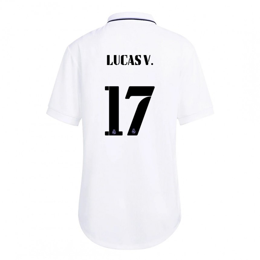 Kinder Lucas Vazquez #17 Weiß Lila Heimtrikot Trikot 2022/23 T-shirt Belgien
