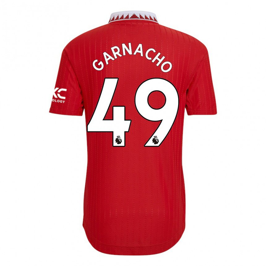 Enfant Maillot Alejandro Garnacho #49 Rouge Tenues Domicile 2022/23 T-shirt Belgique