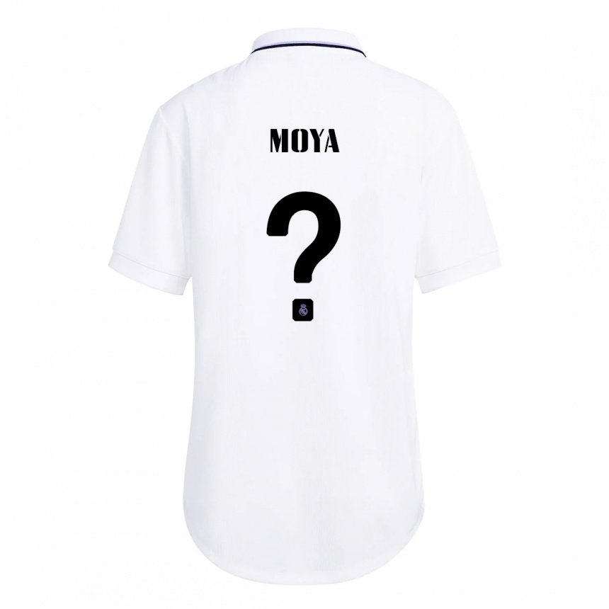 Enfant Maillot Alejandro Moya #0 Blanc Violet Tenues Domicile 2022/23 T-shirt Belgique