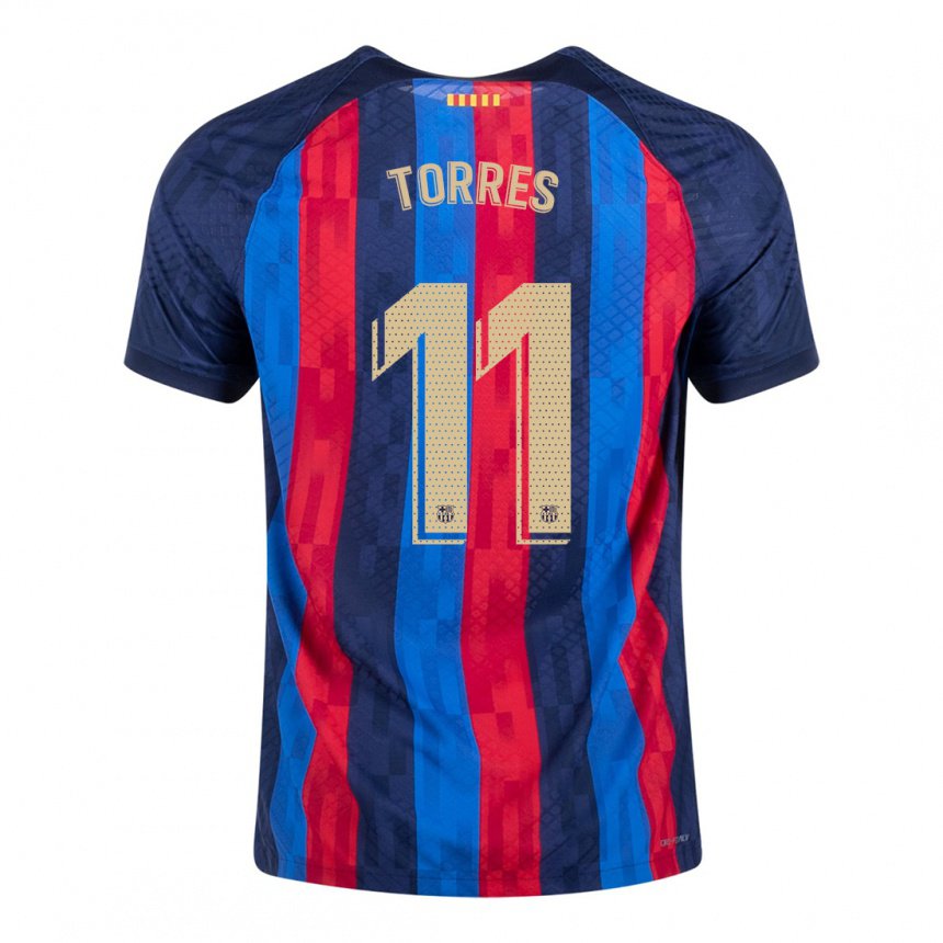 Enfant Maillot Ferran Torres #11 Bleu Écarlate Tenues Domicile 2022/23 T-shirt Belgique