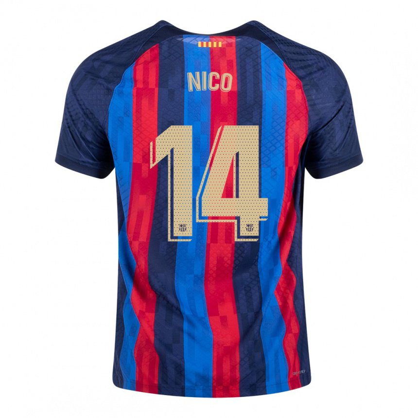 Enfant Maillot Nico Gonzalez #14 Bleu Écarlate Tenues Domicile 2022/23 T-shirt Belgique