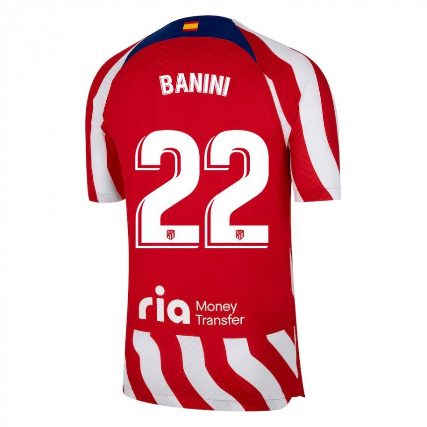 Kinder Estefania Banini #22 Rot Weiß Blau Heimtrikot Trikot 2022/23 T-shirt Belgien
