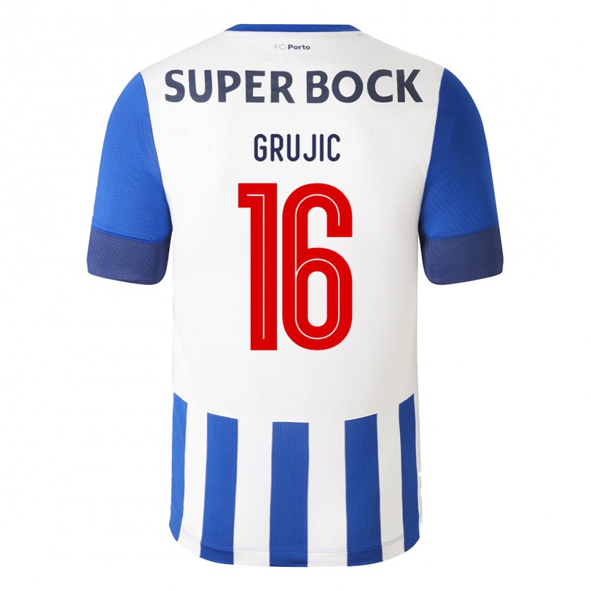 Enfant Maillot Marko Grujic #16 Bleu Royal Tenues Domicile 2022/23 T-shirt Belgique