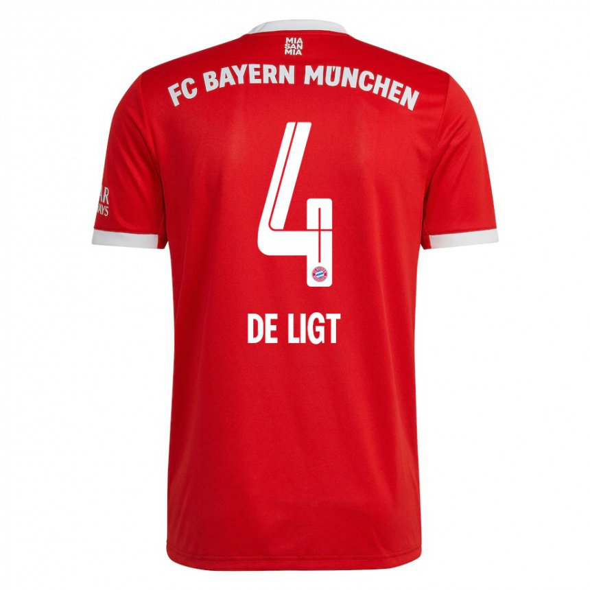 Kinder Matthijs De Ligt #4 Neonrot Weiß Heimtrikot Trikot 2022/23 T-shirt Belgien