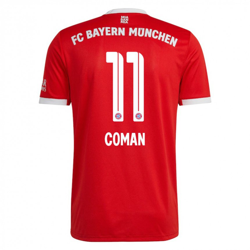 Kinder Kingsley Coman #11 Neonrot Weiß Heimtrikot Trikot 2022/23 T-shirt Belgien