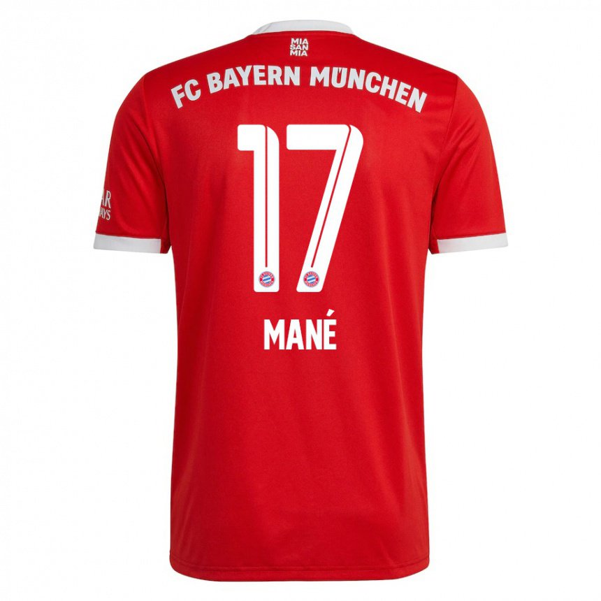 Kinder Sadio Mane #17 Neonrot Weiß Heimtrikot Trikot 2022/23 T-shirt Belgien