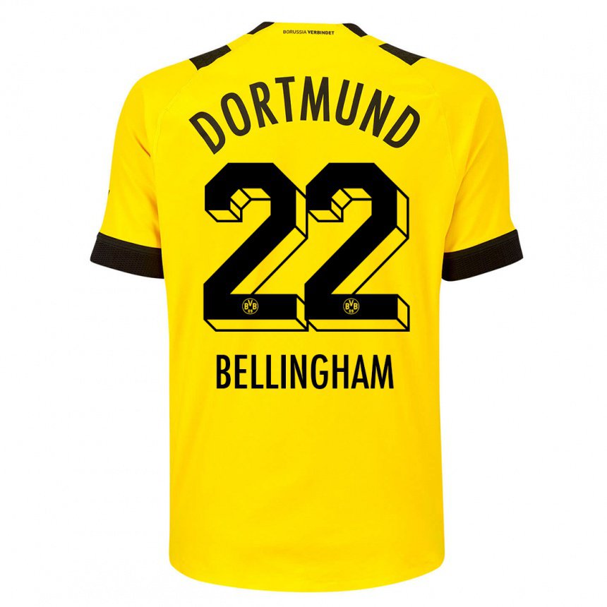 Enfant Maillot Jude Bellingham #22 Jaune Tenues Domicile 2022/23 T-shirt Belgique