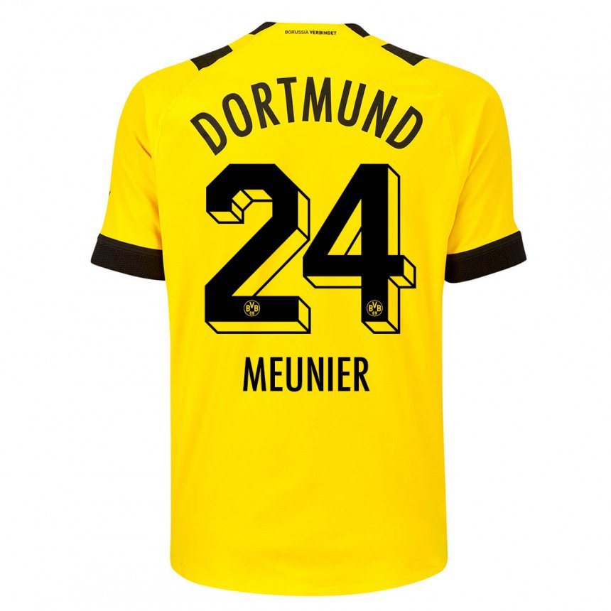 Kinder Thomas Meunier #24 Gelb Heimtrikot Trikot 2022/23 T-shirt Belgien