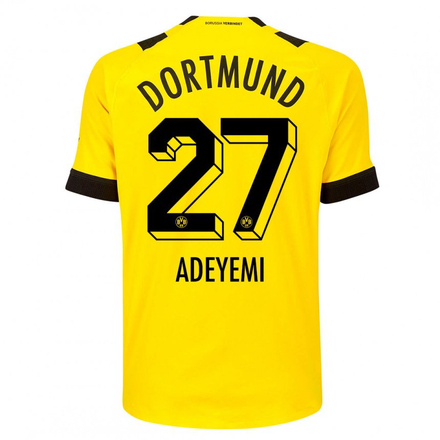 Kinder Karim Adeyemi #27 Gelb Heimtrikot Trikot 2022/23 T-shirt Belgien
