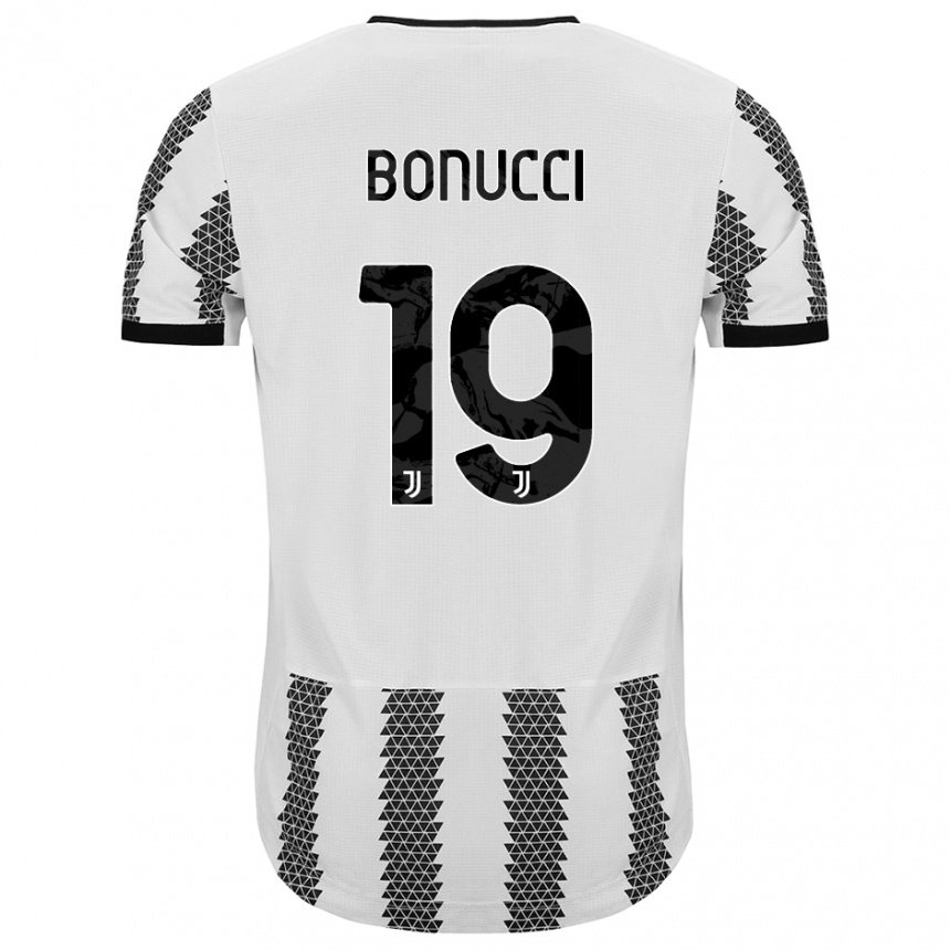Enfant Maillot Leonardo Bonucci #19 Blanc Noir Tenues Domicile 2022/23 T-shirt Belgique