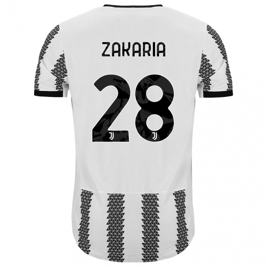 Kinder Denis Zakaria #28 Weiß Schwarz Heimtrikot Trikot 2022/23 T-shirt Belgien