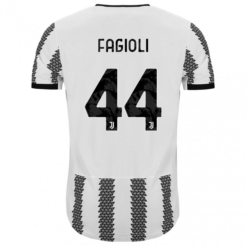 Enfant Maillot Nicolo Fagioli #44 Blanc Noir Tenues Domicile 2022/23 T-shirt Belgique