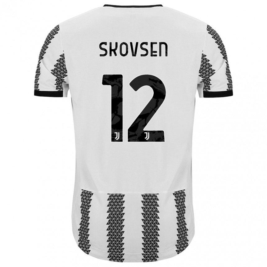 Kinder Matilde Lundorf Skovsen #12 Weiß Schwarz Heimtrikot Trikot 2022/23 T-shirt Belgien