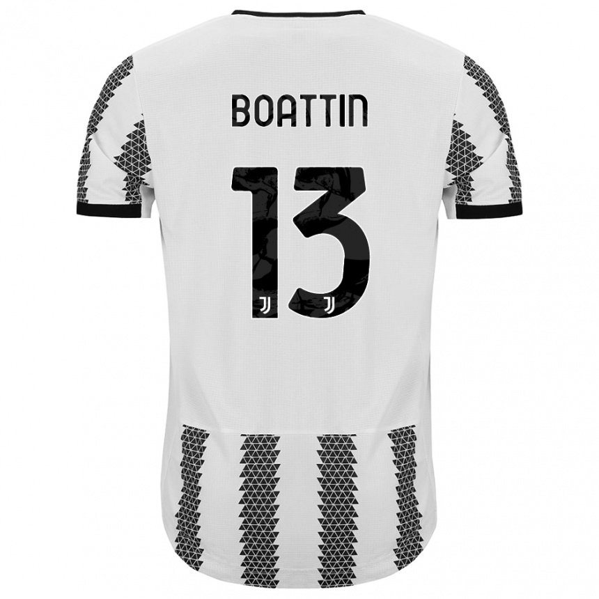 Enfant Maillot Lisa Boattin #13 Blanc Noir Tenues Domicile 2022/23 T-shirt Belgique