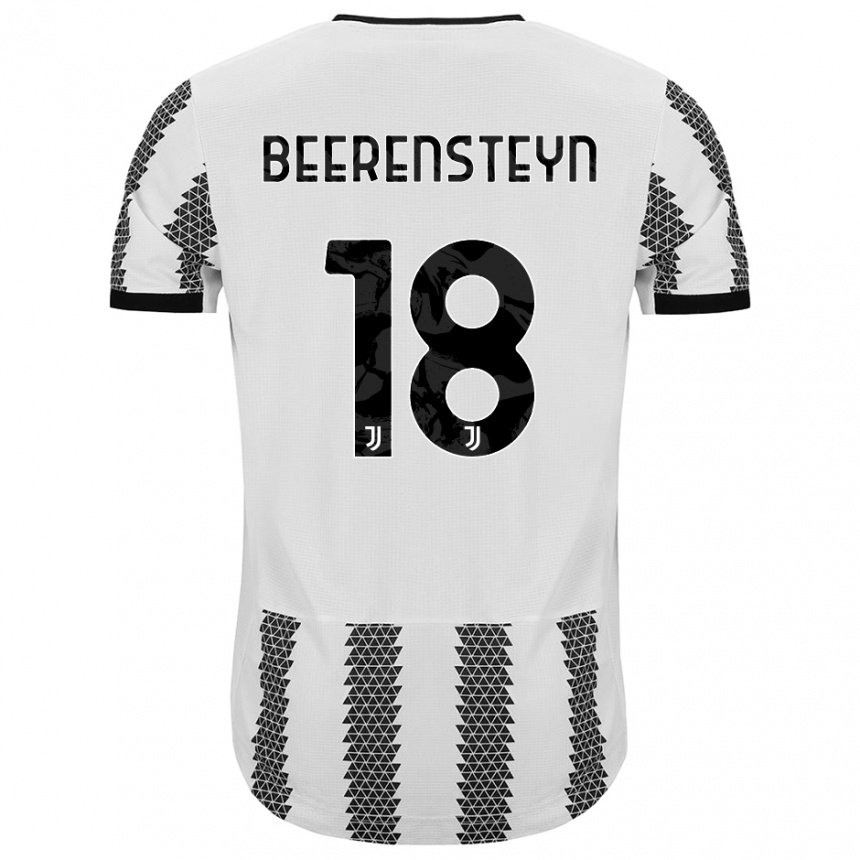 Enfant Maillot Lineth Beerensteyn #18 Blanc Noir Tenues Domicile 2022/23 T-shirt Belgique