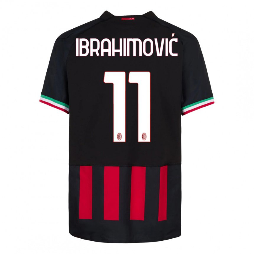 Enfant Maillot Zlatan Ibrahimovic #11 Noir Rouge Tenues Domicile 2022/23 T-shirt Belgique