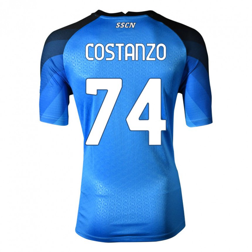 Enfant Maillot Davide Costanzo #74 Bleu Foncé Gris Tenues Domicile 2022/23 T-shirt Belgique