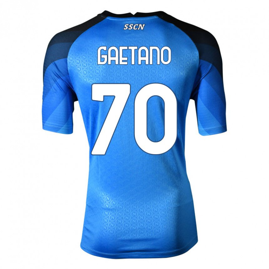 Enfant Maillot Gianluca Gaetano #70 Bleu Foncé Gris Tenues Domicile 2022/23 T-shirt Belgique