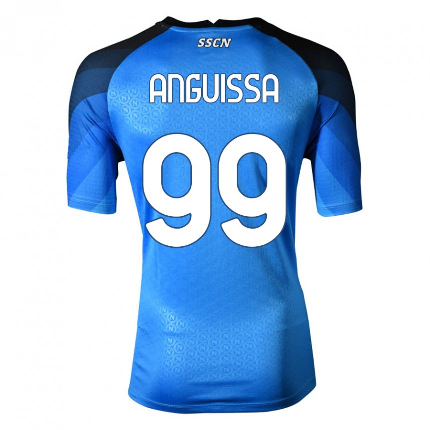 Enfant Maillot Andre Zambo Anguissa #99 Bleu Foncé Gris Tenues Domicile 2022/23 T-shirt Belgique
