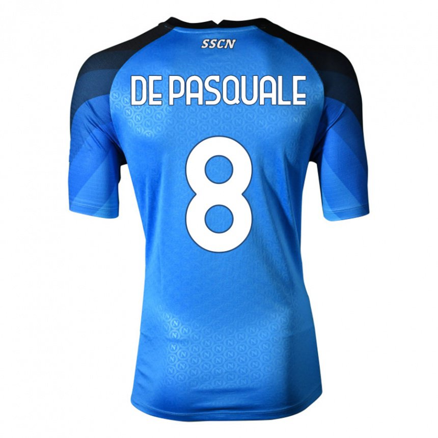Enfant Maillot Dylan De Pasquale #8 Bleu Foncé Gris Tenues Domicile 2022/23 T-shirt Belgique