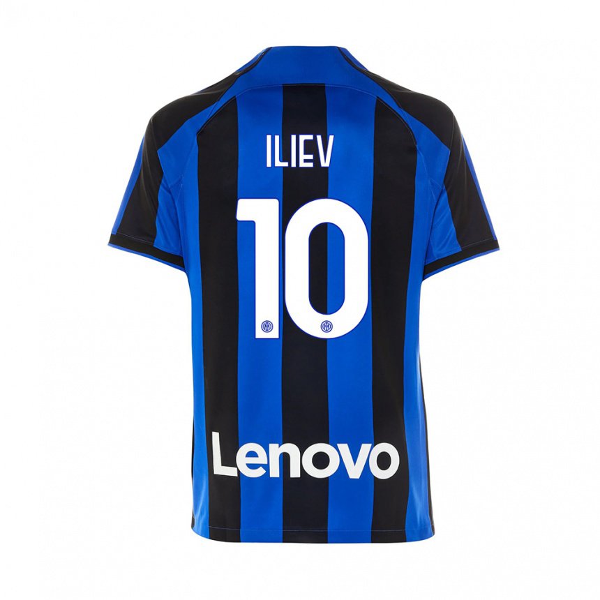 Kinder Nikola Iliev #10 Königsblau Schwarz Heimtrikot Trikot 2022/23 T-shirt Belgien
