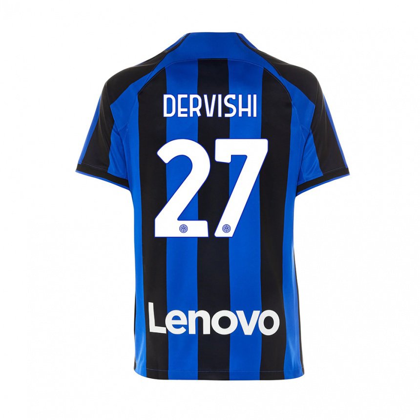 Enfant Maillot Kristian Dervishi #27 Bleu Royal Noir Tenues Domicile 2022/23 T-shirt Belgique