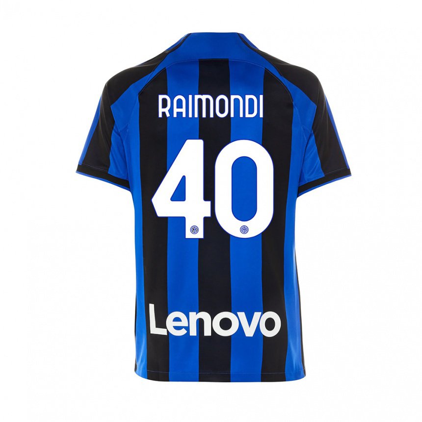 Enfant Maillot Paolo Raimondi #40 Bleu Royal Noir Tenues Domicile 2022/23 T-shirt Belgique