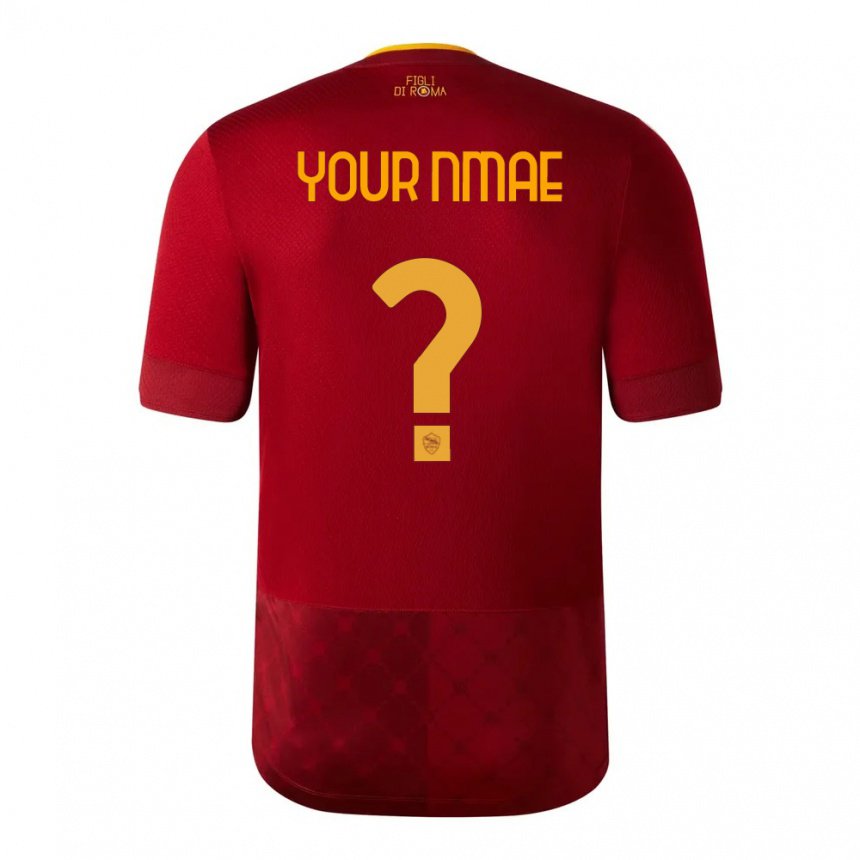 Enfant Maillot Votre Nom #0 Brun Rouge Tenues Domicile 2022/23 T-shirt Belgique