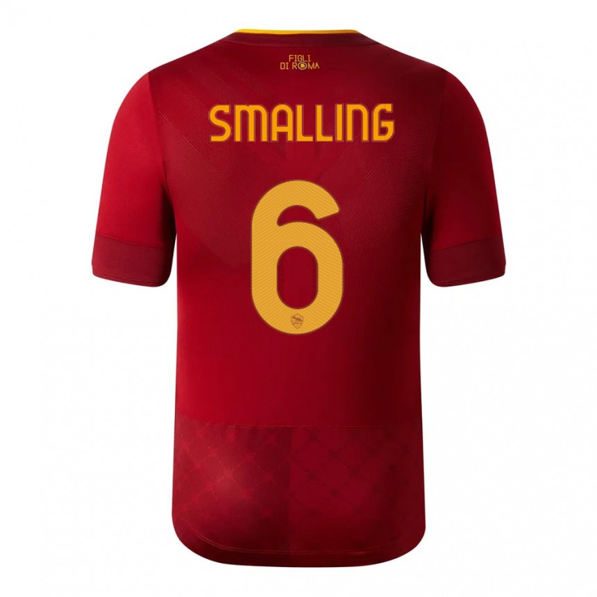 Enfant Maillot Chris Smalling #6 Brun Rouge Tenues Domicile 2022/23 T-shirt Belgique