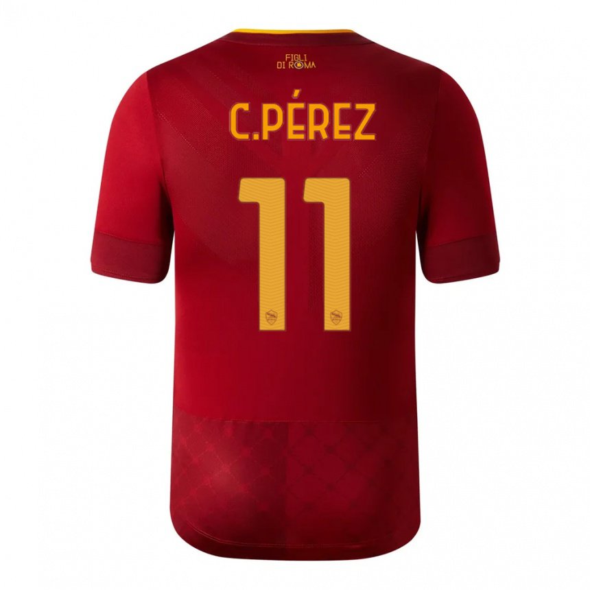 Enfant Maillot Carles Perez #11 Brun Rouge Tenues Domicile 2022/23 T-shirt Belgique
