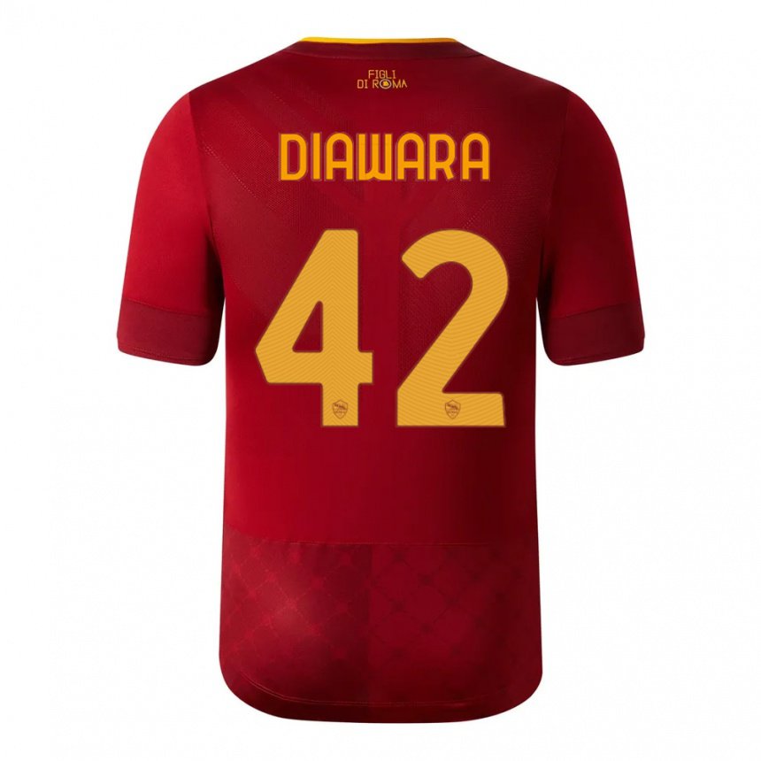 Enfant Maillot Amadou Diawara #42 Brun Rouge Tenues Domicile 2022/23 T-shirt Belgique