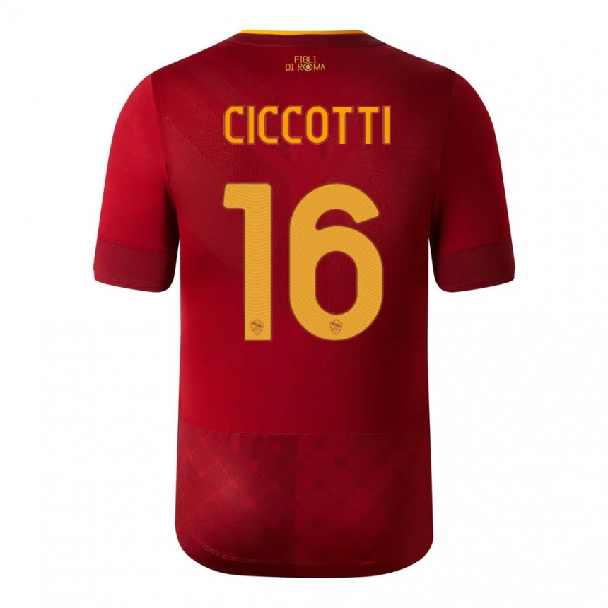 Enfant Maillot Claudia Ciccotti #16 Brun Rouge Tenues Domicile 2022/23 T-shirt Belgique