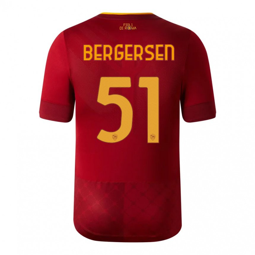 Kinder Mina Bergersen #51 Rotbraun Heimtrikot Trikot 2022/23 T-shirt Belgien