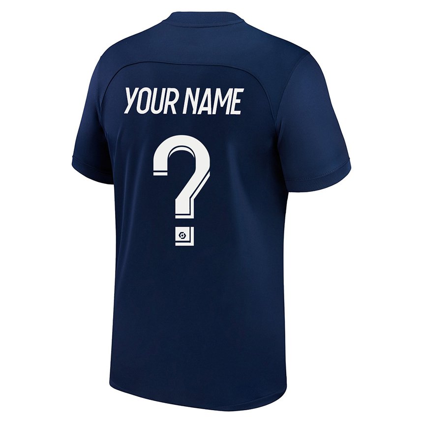 Enfant Maillot Votre Nom #0 Bleu Foncé Rouge Tenues Domicile 2022/23 T-shirt Belgique