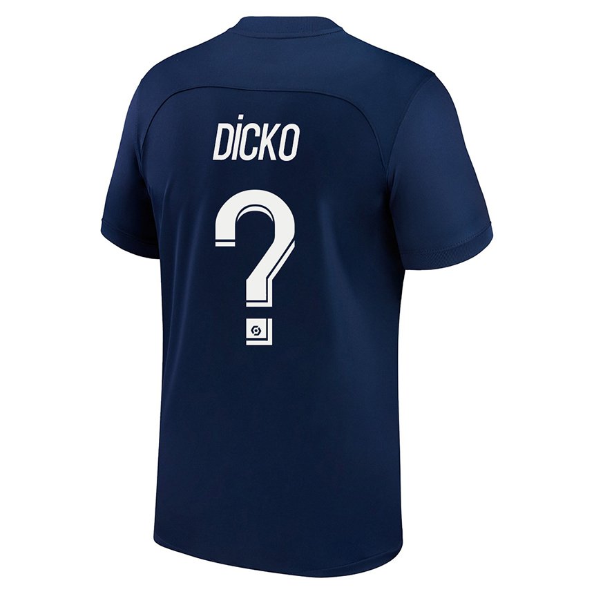 Enfant Maillot Aminata Dicko #0 Bleu Foncé Rouge Tenues Domicile 2022/23 T-shirt Belgique