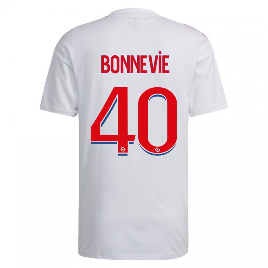 Enfant Maillot Kayne Bonnevie #40 Blanc Bleu Rouge Tenues Domicile 2022/23 T-shirt Belgique