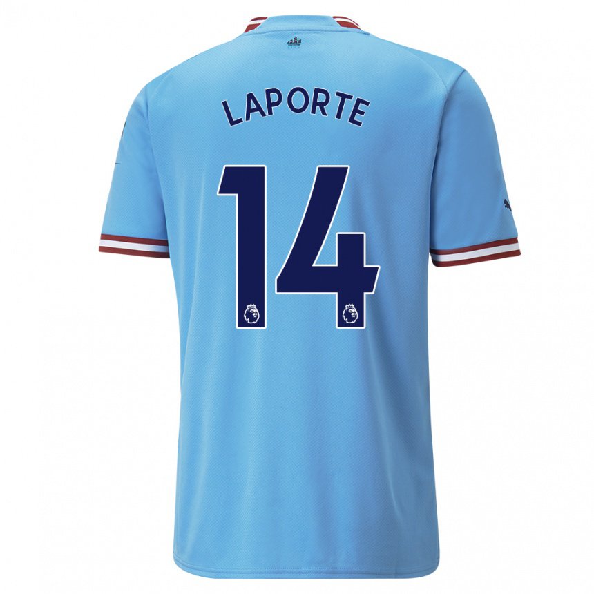 Kinder Aymeric Laporte #14 Blau Rot Heimtrikot Trikot 2022/23 T-shirt Belgien