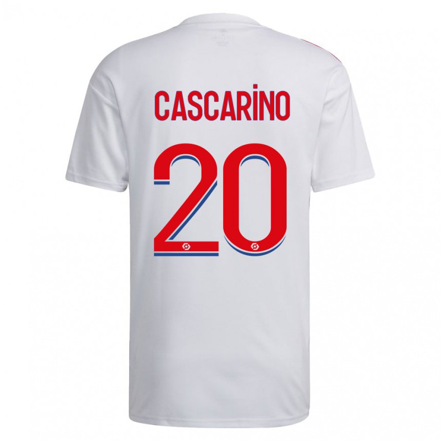 Enfant Maillot Delphine Cascarino #20 Blanc Bleu Rouge Tenues Domicile 2022/23 T-shirt Belgique