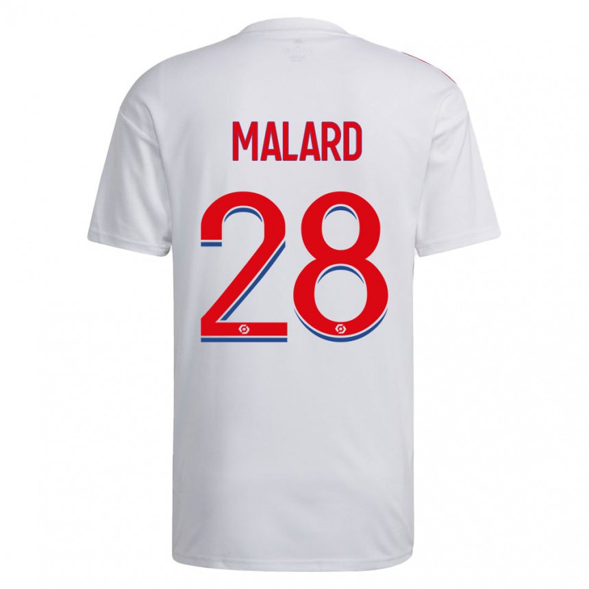 Enfant Maillot Melvine Malard #28 Blanc Bleu Rouge Tenues Domicile 2022/23 T-shirt Belgique