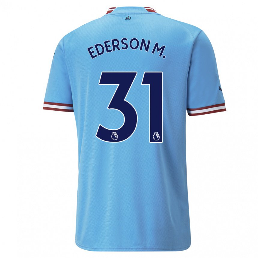 Kinder Ederson Moraes #31 Blau Rot Heimtrikot Trikot 2022/23 T-shirt Belgien