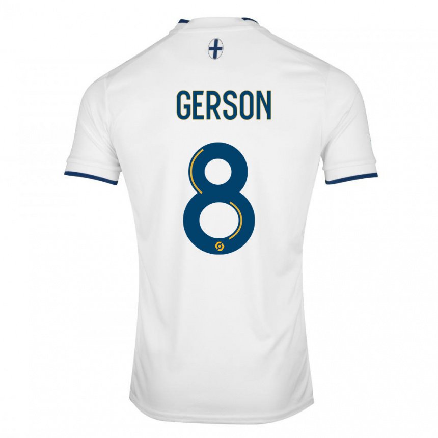 Enfant Maillot Gerson #8 Saphir Blanc Tenues Domicile 2022/23 T-shirt Belgique