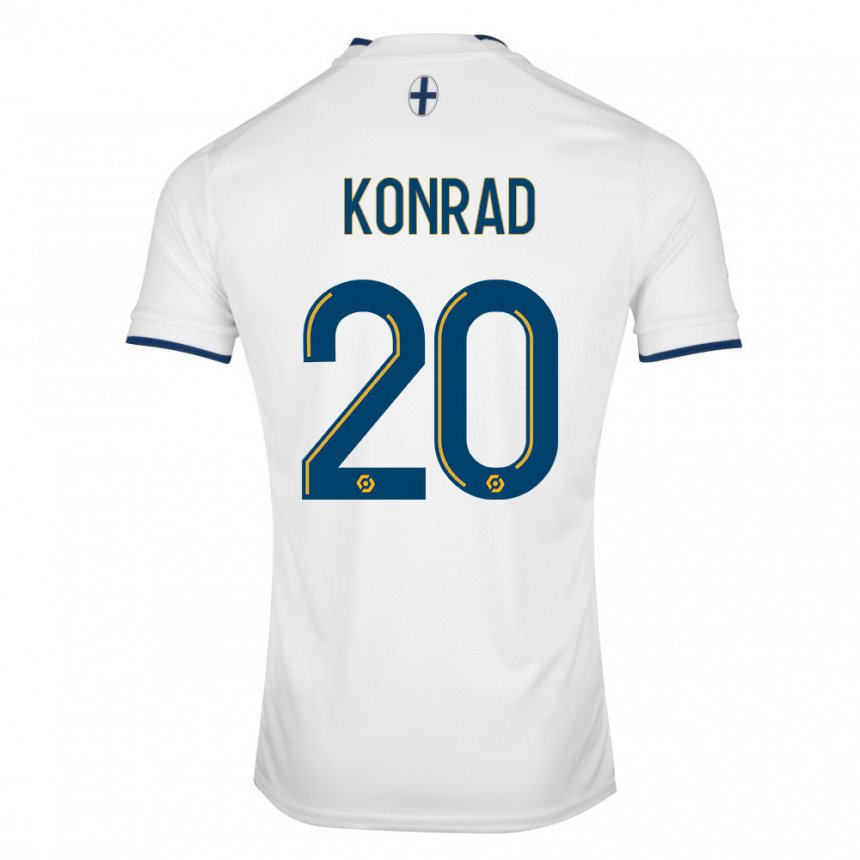 Enfant Maillot Konrad De La Fuente #20 Saphir Blanc Tenues Domicile 2022/23 T-shirt Belgique