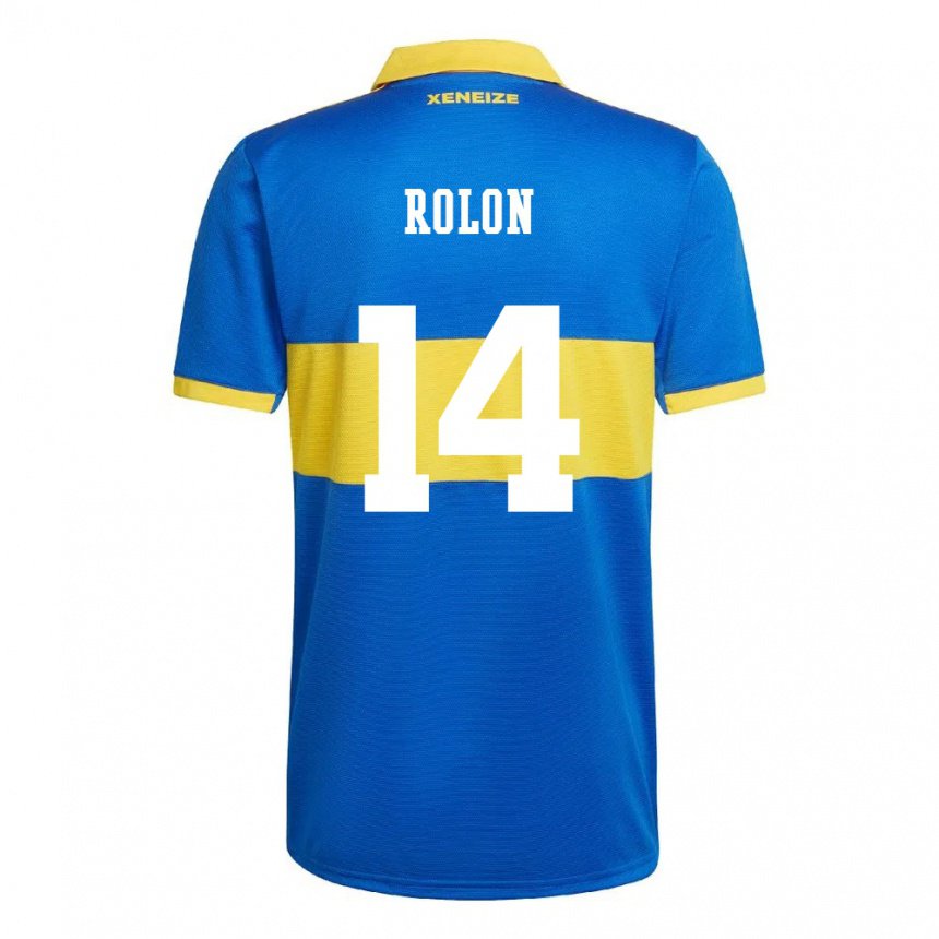Enfant Maillot Esteban Rolon #14 Jaune Olympique Tenues Domicile 2022/23 T-shirt Belgique