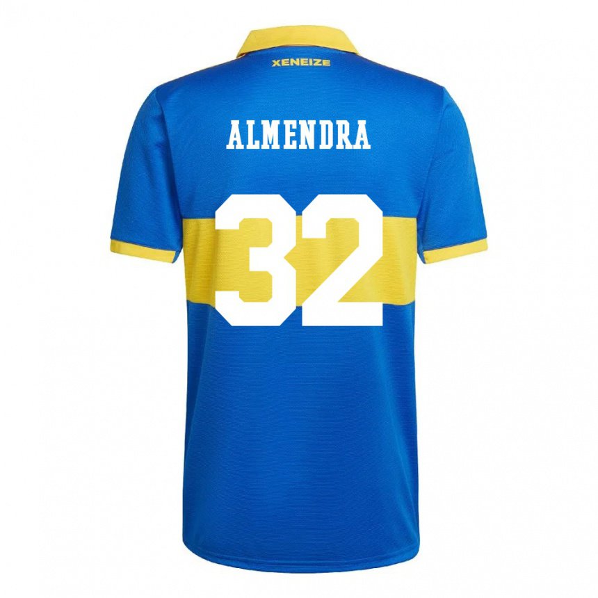 Enfant Maillot Agustin Almendra #32 Jaune Olympique Tenues Domicile 2022/23 T-shirt Belgique