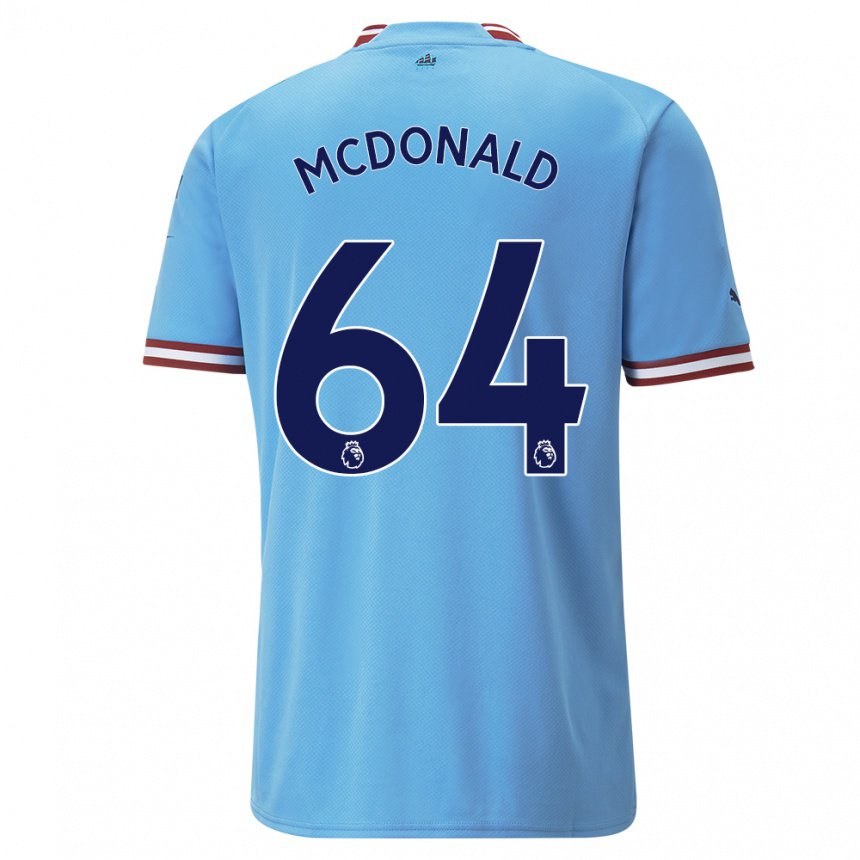 Kinder Rowan Mcdonald #64 Blau Rot Heimtrikot Trikot 2022/23 T-shirt Belgien