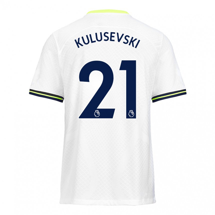 Enfant Maillot Dejan Kulusevski #21 Blanc Vert Tenues Domicile 2022/23 T-shirt Belgique
